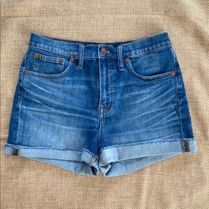 Madewell Blue High-Waisted Jean Shorts